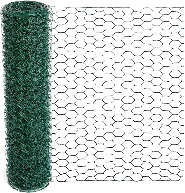 15.7x157 Green Mesh Chicken Wire: 0.6 Inch Hexagonal Galvanized PVC Co
