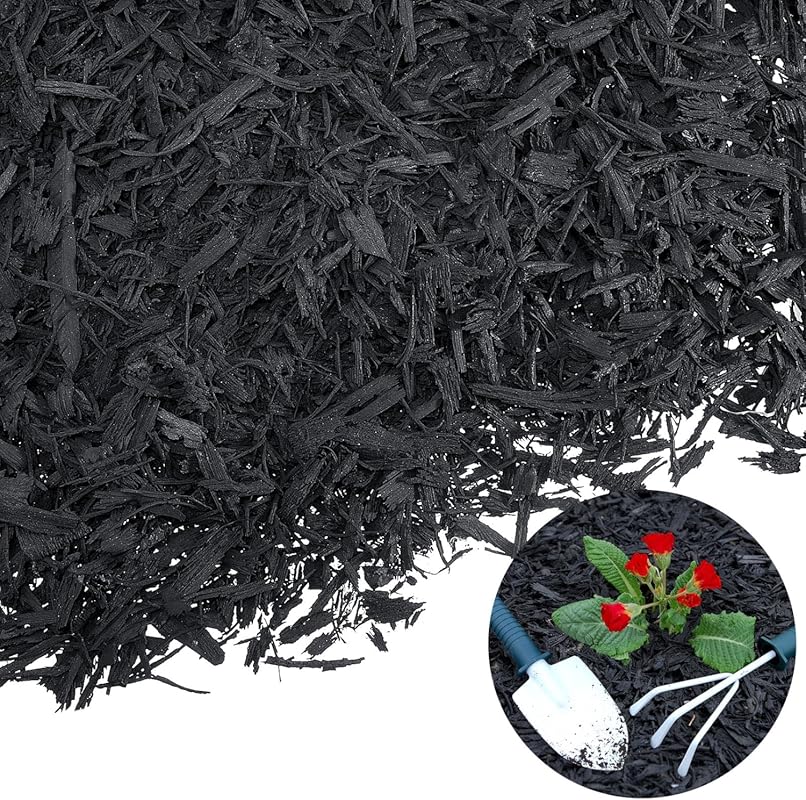 Frienda 2.23 Cu Ft Black Shredded Rubber Mulch - 40 Lb Protective Grou