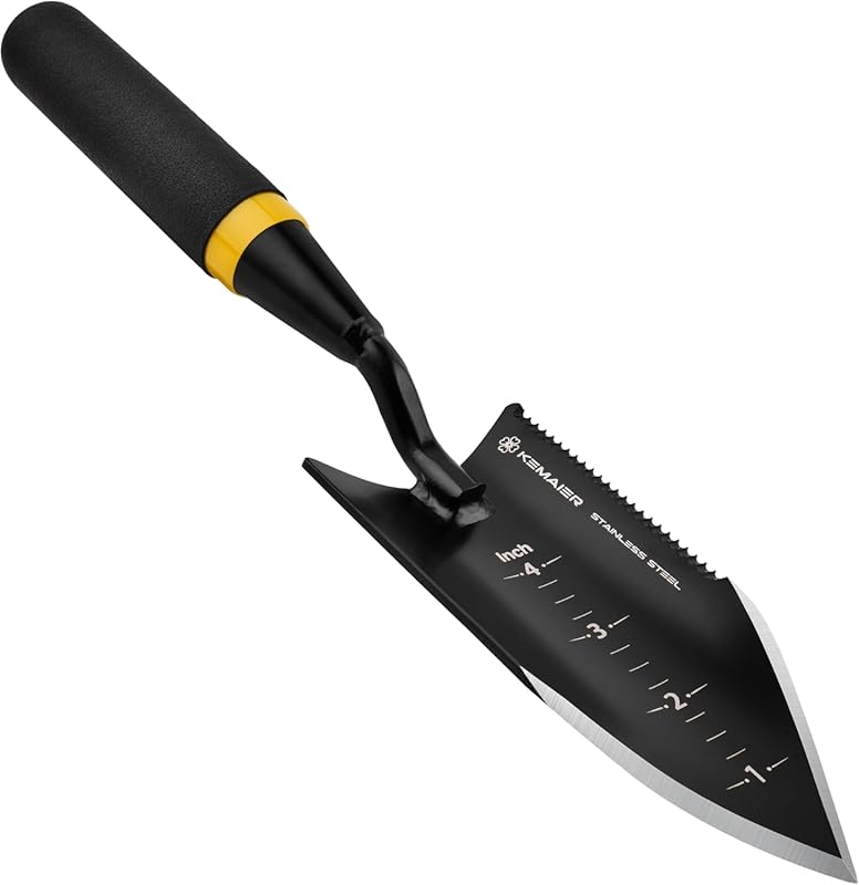 Heavy-Duty Stainless Steel Serrated Garden Trowel Hand Shovel for Effo