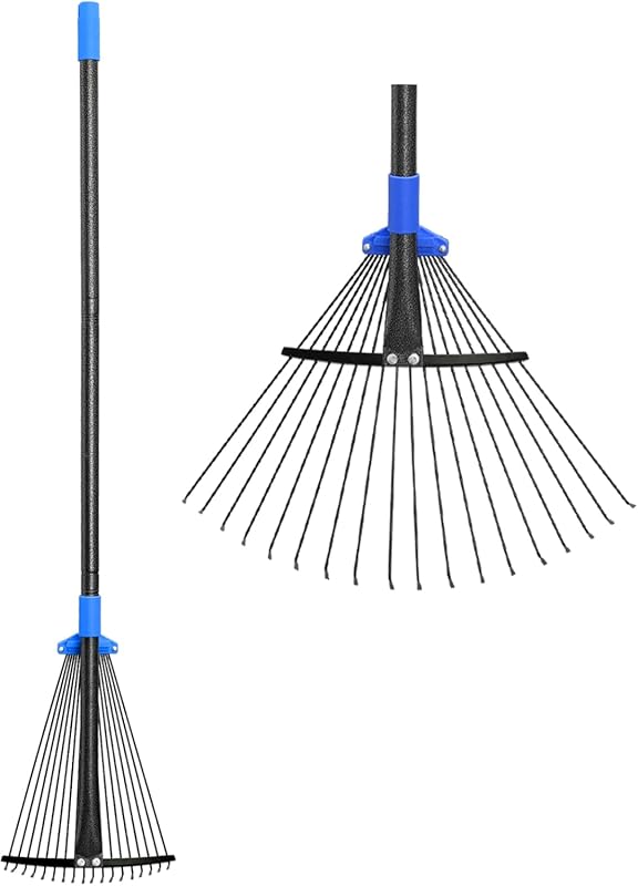Adjustable Metal Leaf Rake with Expandable Head 8-17
