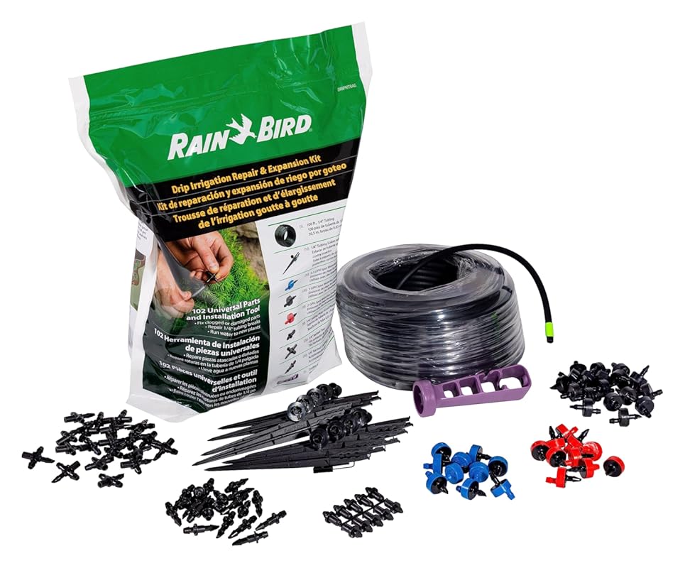 Rain Bird DRIPKITBAG Drip Irrigation Repair and Expansion Kit for Land