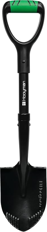 Hooyman Mini Digging Shovel with Carbon Steel Serrated Blades and Ergo