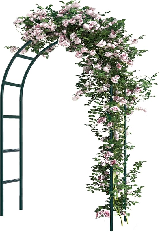 RUBFAC 94 Inch Metal Garden Arch for Climbing Plants - Outdoor Archway