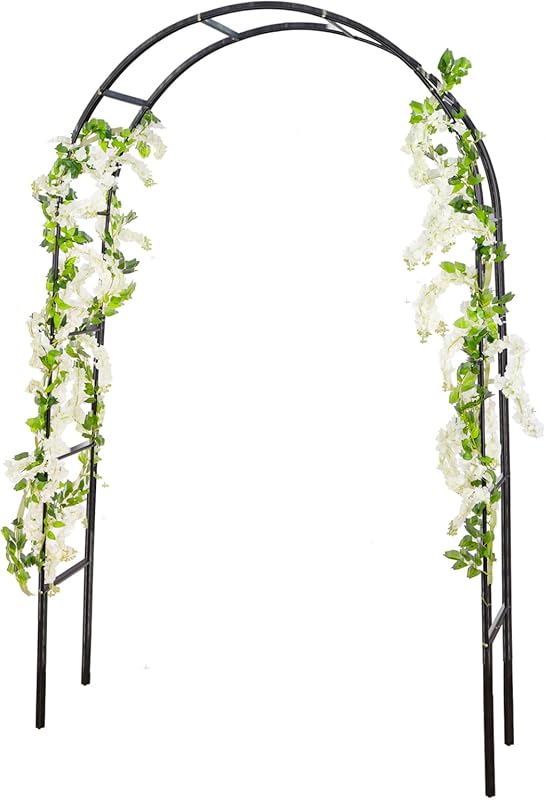 RUBFAC 94 Inch Metal Garden Arch for Climbing Plants - Outdoor Trellis