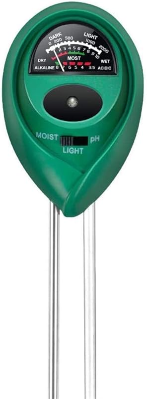 iPower 3-in-1 Soil Test Kit: Multi-Function Moisture, pH, Light Meter 