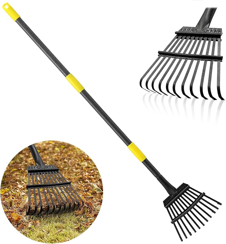 Heavy Duty Garden Leaf Rake with 9