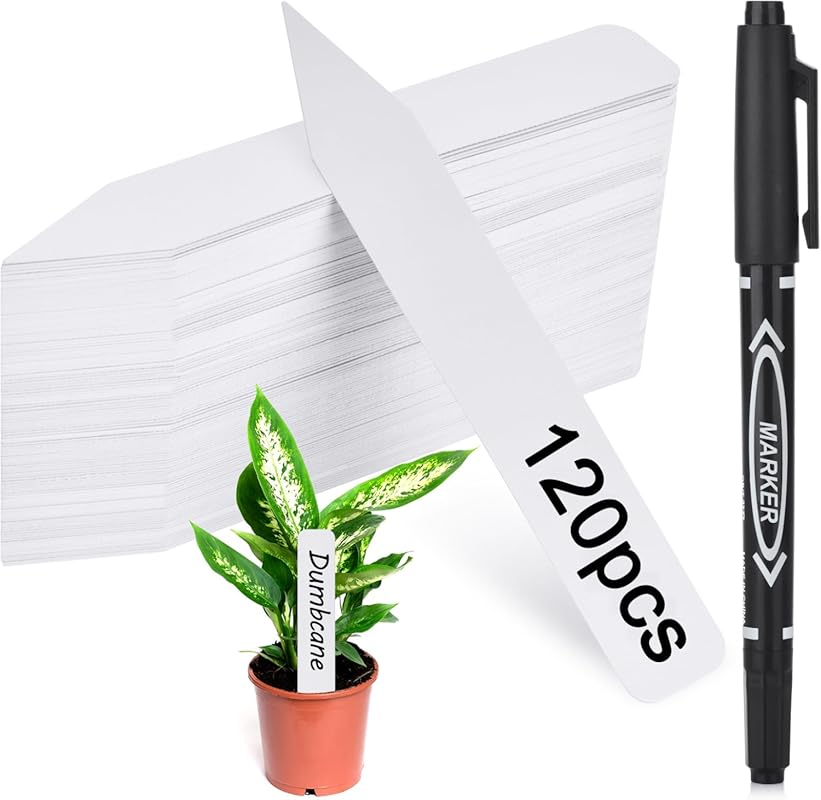 Darfukei 120-Piece Outdoor Waterproof Garden Markers: Plastic Plant Ta