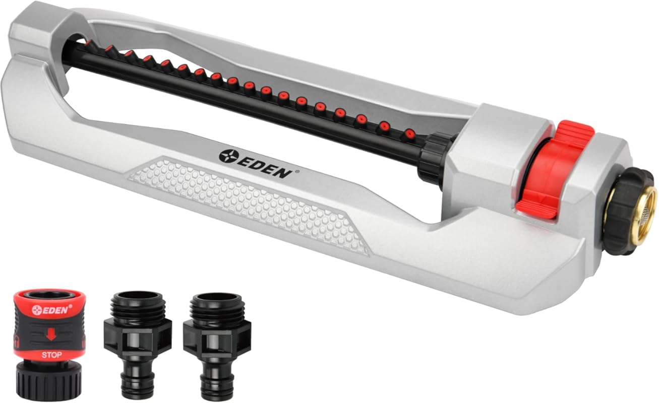 Eden 94110 Heavy-Duty Metal Oscillating Sprinkler: 18-Nozzle Turbo Dri