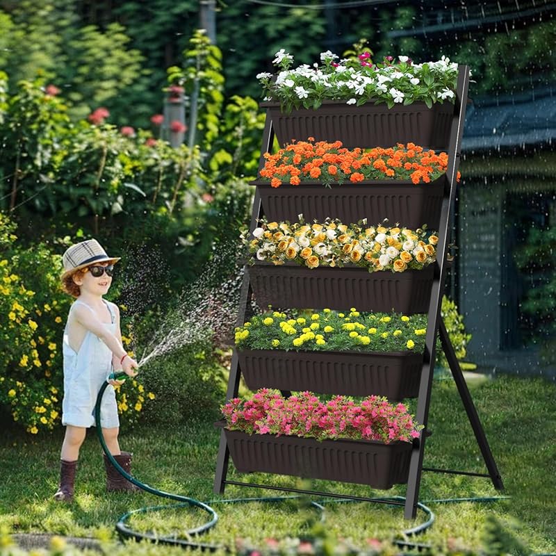 G TALECO GEAR 5-Tier Metal Vertical Raised Garden Bed - Planter for He