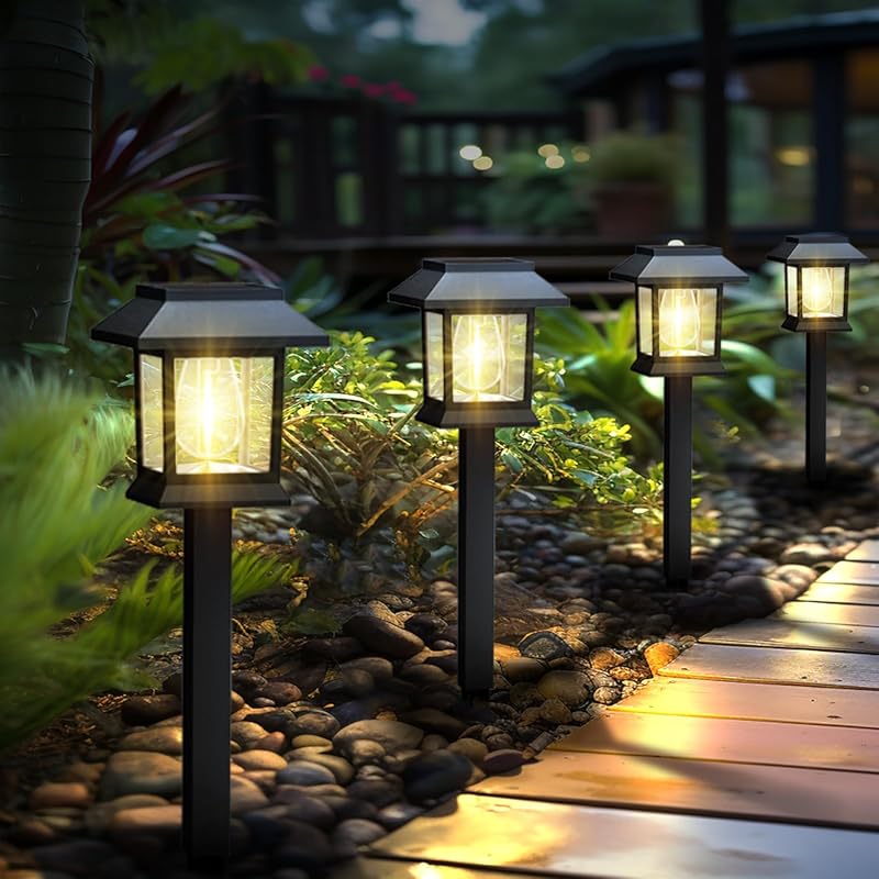 Greluna Solar Lights Outdoor,12 Pack 3000K Waterproof Auto On/Off Sola