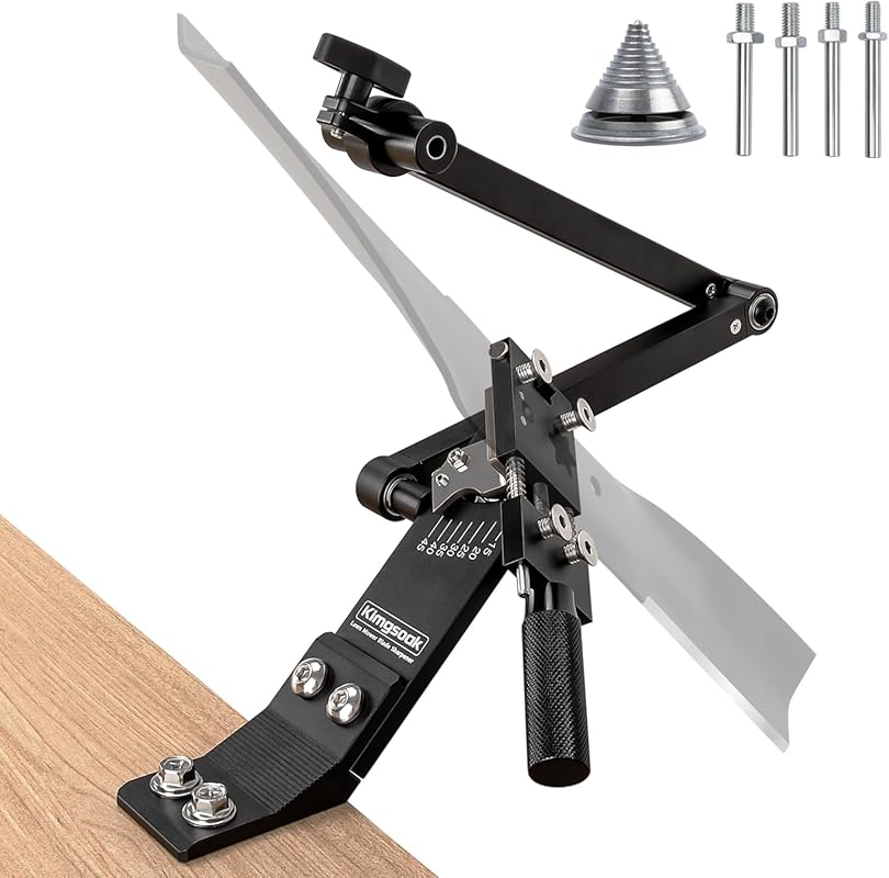 Lawn Mower Blade Sharpener Kit with Balancer – For Any Rotary Mower, E