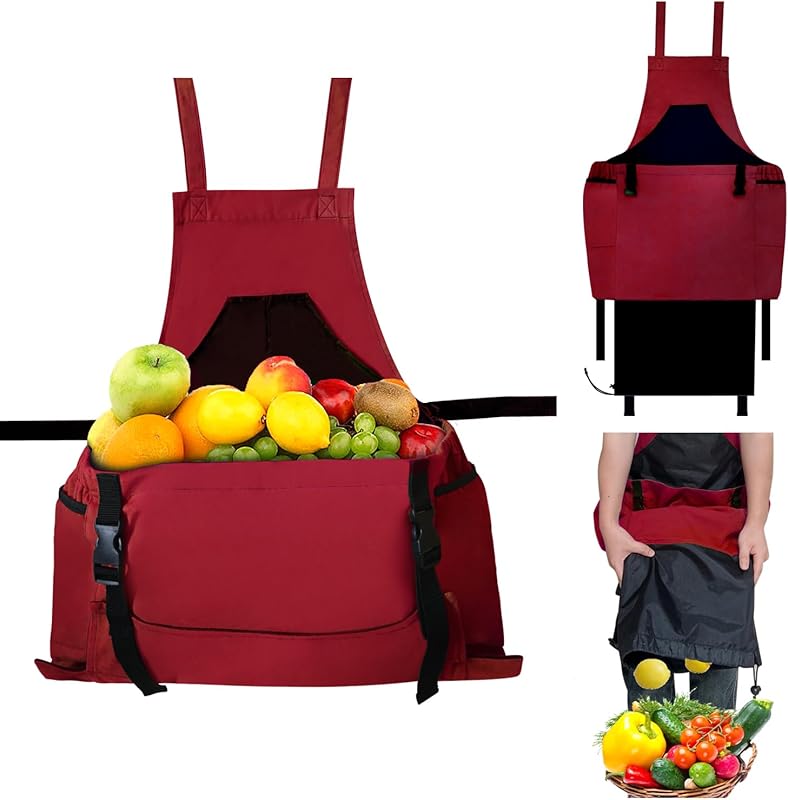 Green Gardening Apron with Pockets for Men and Women, Harvest Apron Gi