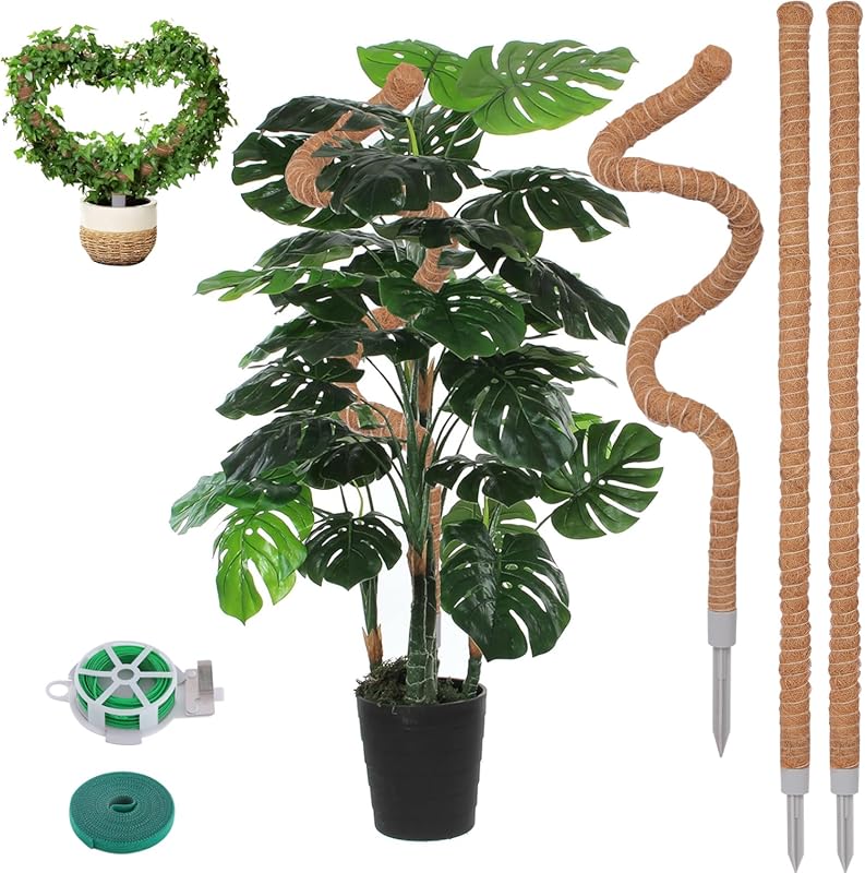 3-Pack 50-Inch Moss Poles: Coco Coir Plant Support for Monstera Climbi