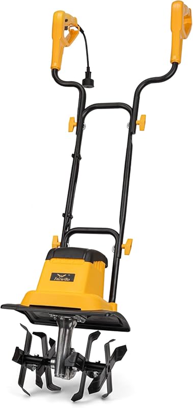8.5 AMP 12-Inch Corded Tiller Cultivator for Gardening, 360RPM Electri