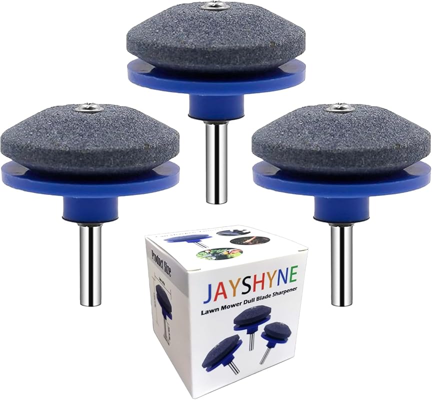 3-Piece Lawn Mower Blade Sharpener Stone Kit – Universal Grindstone fo