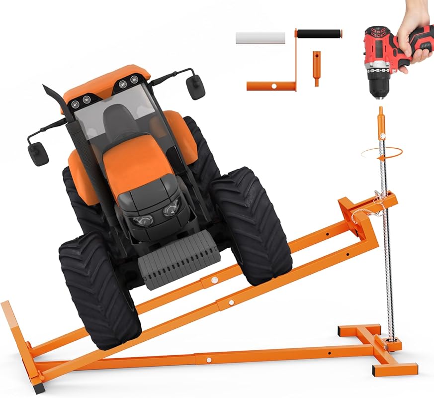 1000 Lb Upgraded Retractable Lawn Tractor Lift Jack for Riding Mowers: