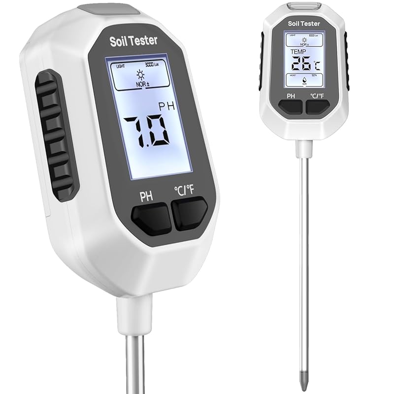 4-in-1 Digital Soil Moisture Meter – Measures Moisture, Temperature, p