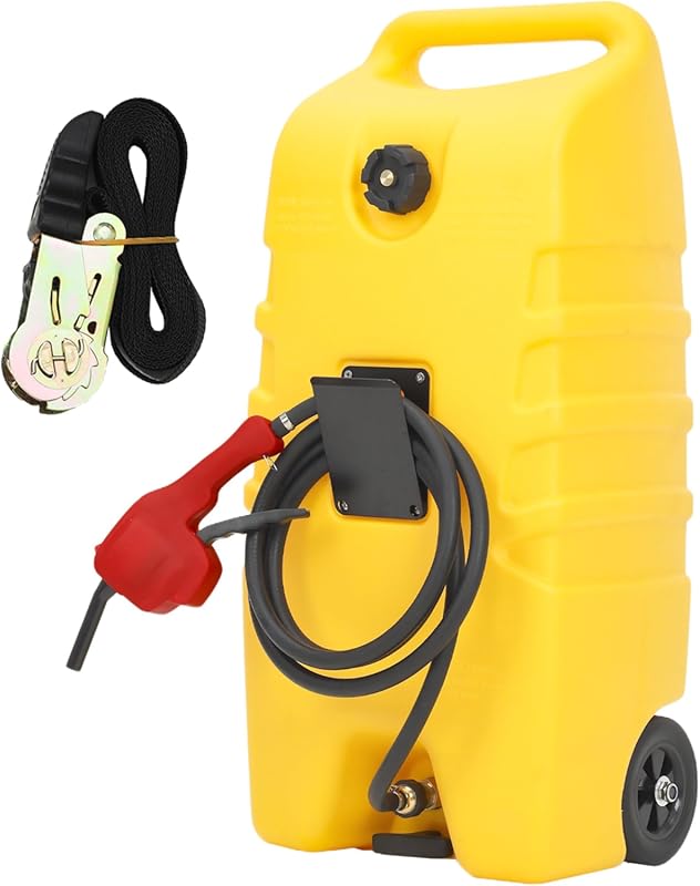 Garvee 15 Gallon Fuel Caddy with Pump and 10-Foot Hose for Diesel Tran