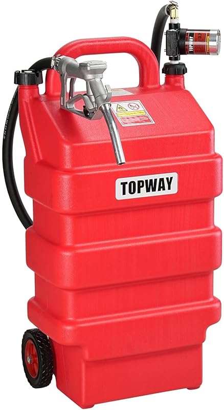 TOPWAY 16 Gallon Portable Fuel Caddy with 12V DC Electric Self-Priming