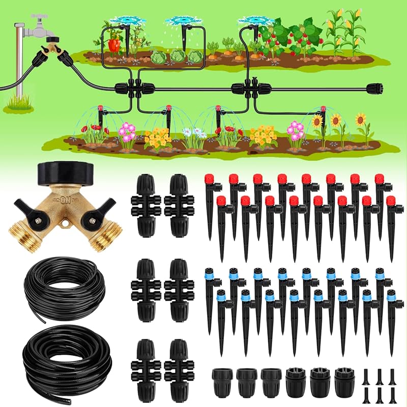 250FT Drip Irrigation with 50FT 1/2