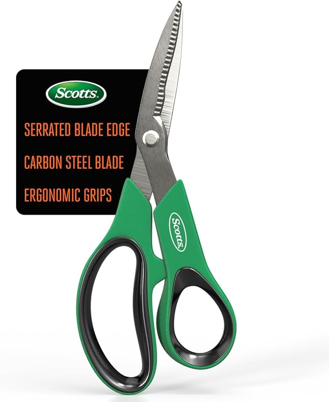 Scotts 8-Inch All-Purpose Garden Utility Shears: Serrated Blades and C