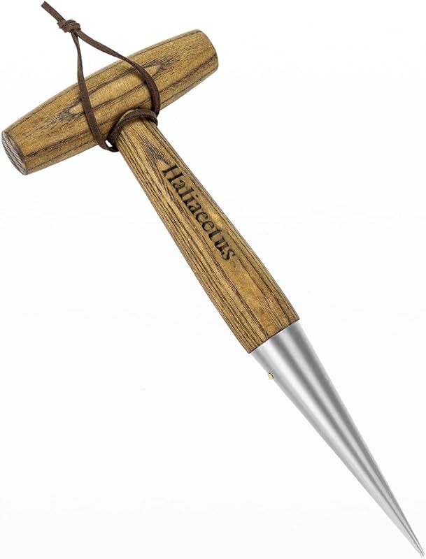 Haliaeetus Stamped Stainless Steel Tip Dibber with Smooth T-Shape Wood