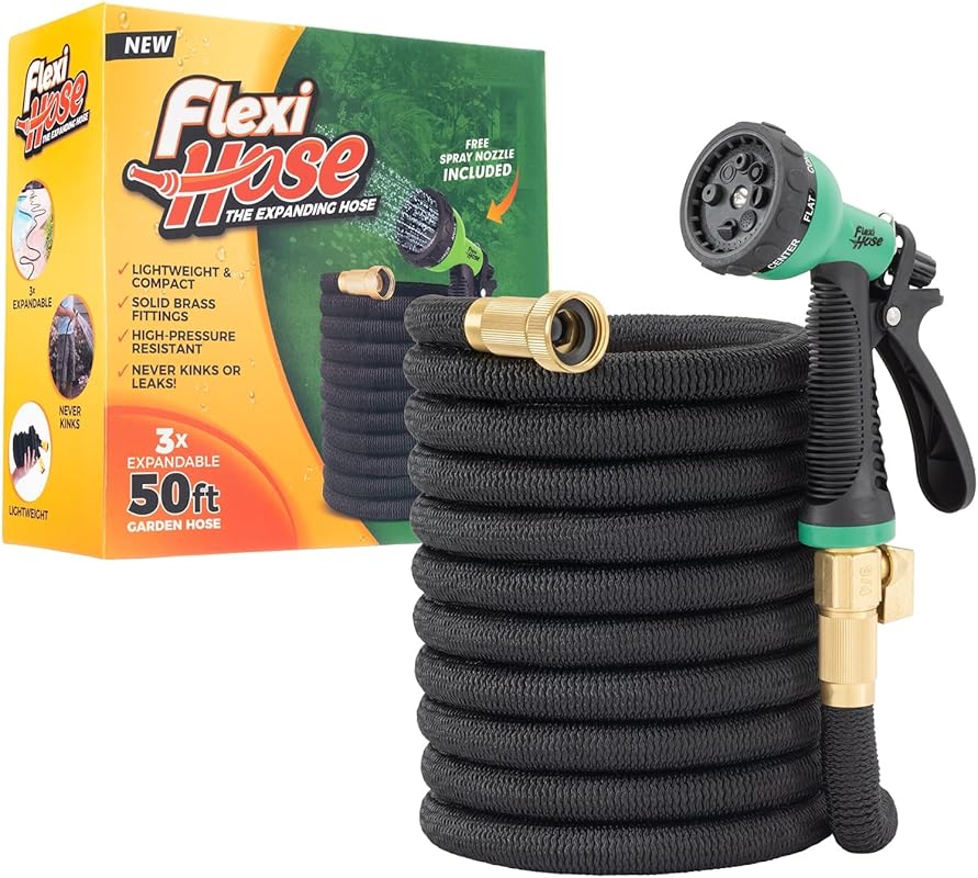 Flexi Hose 50FT Expandable Garden Hose, 8-Function Nozzle, Lightweight