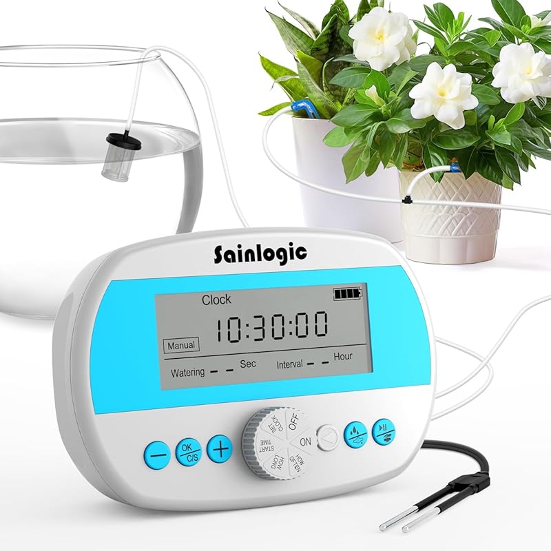Sainlogic Smart Plant Waterer for 15 Potted Plants - Humidity Monitor 