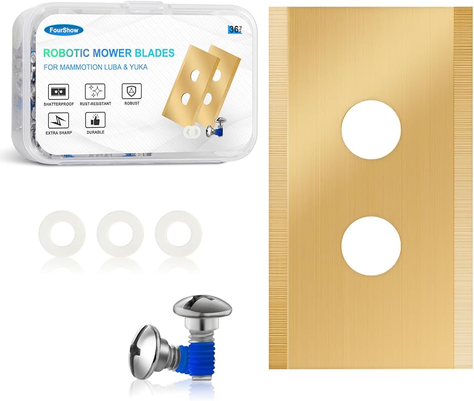 FourShow 36 Robust Titanium Replacement Blades for Mammotion Luba Yuka