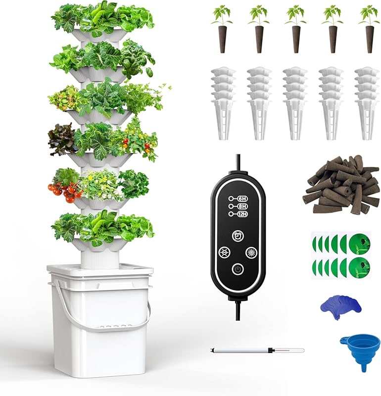 Indoor Outdoor Vertical Hydroponic Tower System with 6 Layers and 36 P
