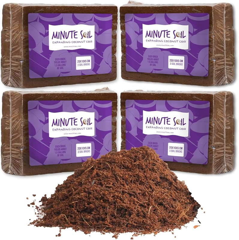 Minute Soil Organic Coco Peat 12-Pack Lightweight Bricks Expand 18 Gal