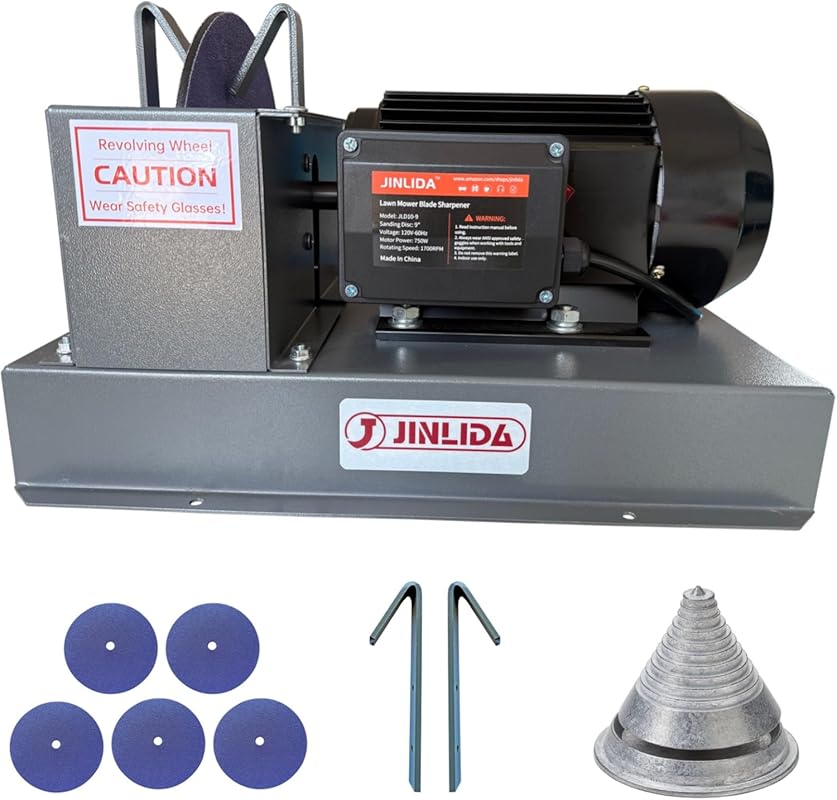 JLD10-8 Lawn Mower Blade Grinder - 2/3HP 500W Sharpening Machine with 