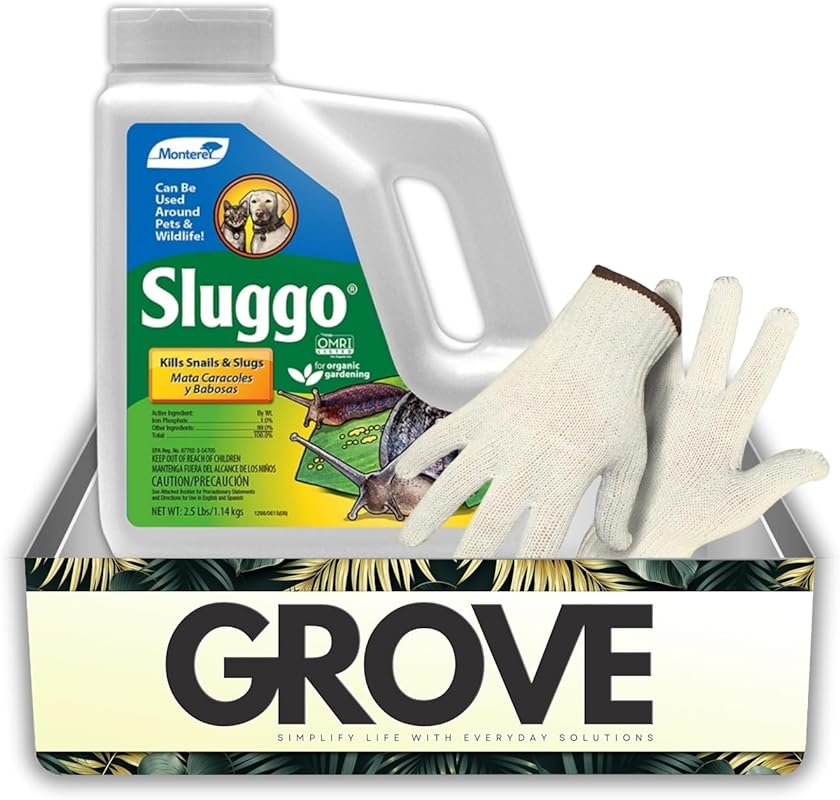 Sluggo Plus Slug and Snail Killer 2.5 lb Bundle with Work Gloves - Org