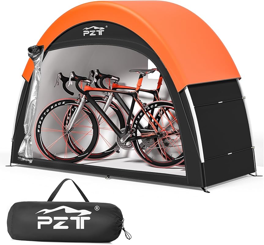 Upgraded Bike Tent with Rain Cover, Portable 2-Bike Storage Shed, 210D