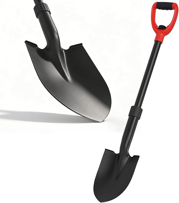 33-Inch Heavy Duty Garden Shovel with Ergonomic D-Grip and Fiberglass