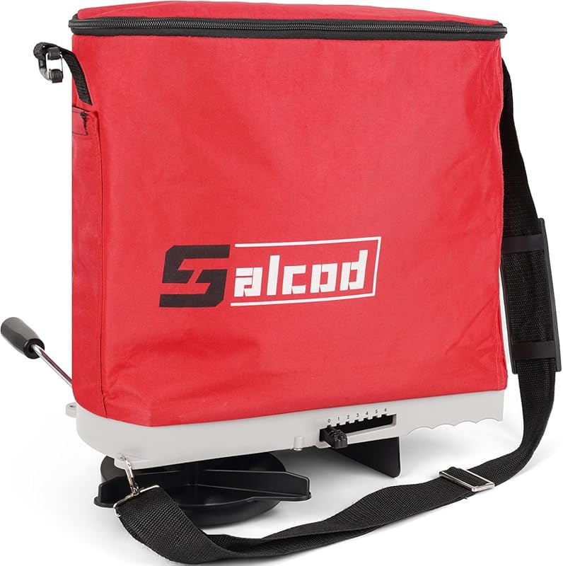 25LB Bag Seed Spreader Adjustable Handheld with Shoulder Strap for Law