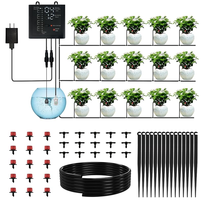Automatic Plant Waterer for 15 Potted Plants - Adjustable Drip Irrigat