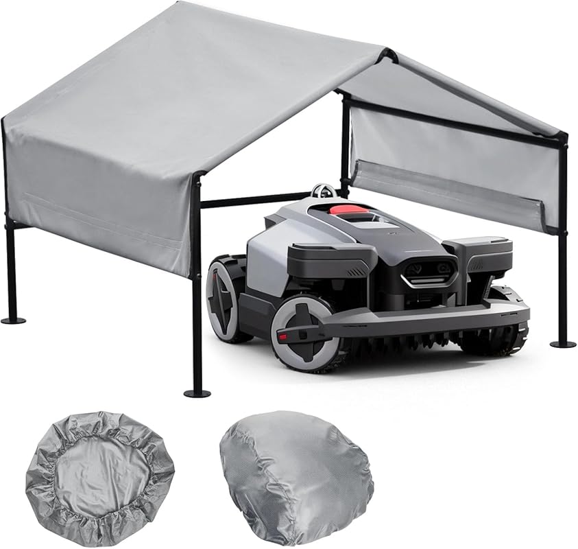 Robot Mower Garage - Waterproof UV Shelter with Steel Frame for Wire-F