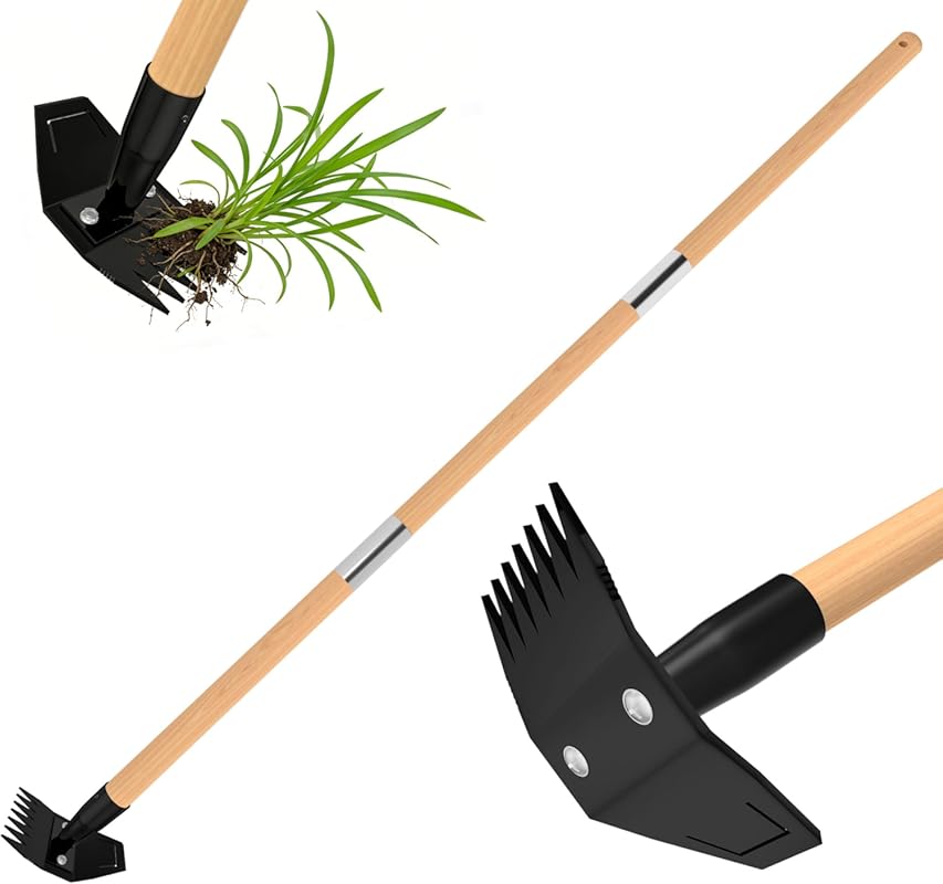 Gardenia Heavy-Duty 2-in-1 Weed Puller with 49-Inch Bamboo Handle, Man