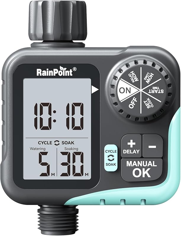 RAINPOINT Sprinkler Timer Cycle Soak Garden Hose Automatic Manual Wate