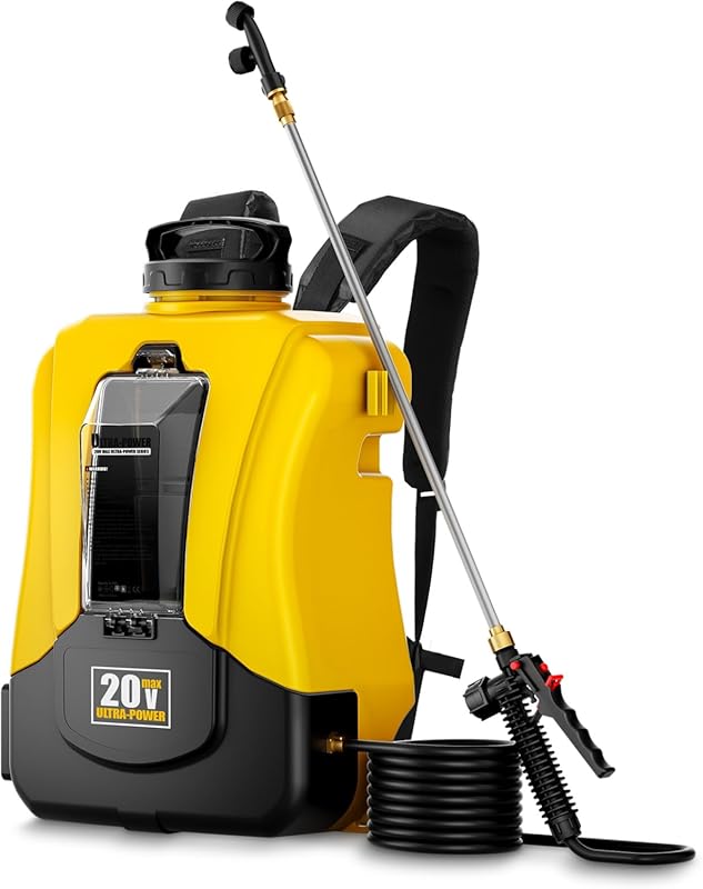 4-Gallon Cordless Backpack Sprayer, DeWalt 20V Compatible, 0-90 PSI, 1