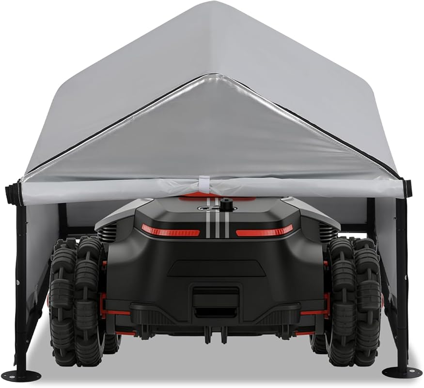 Robot Mower Garage - Outdoor Wire-Free Shelter with Roller Shutters, R