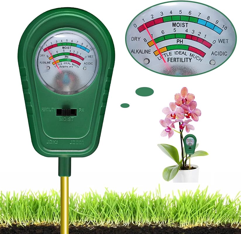 3-in-1 Soil Test Kit for Moisture, pH, Fertility with Soil Hygrometer,