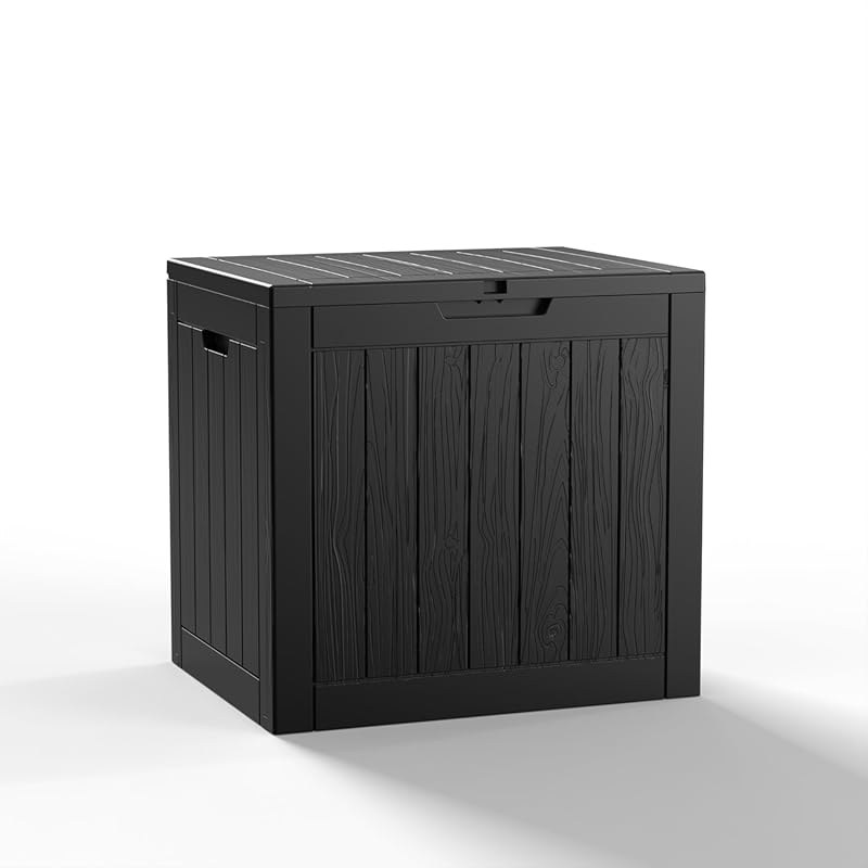 30-Gallon Waterproof Resin Outdoor Storage Box lockable for cushions, 