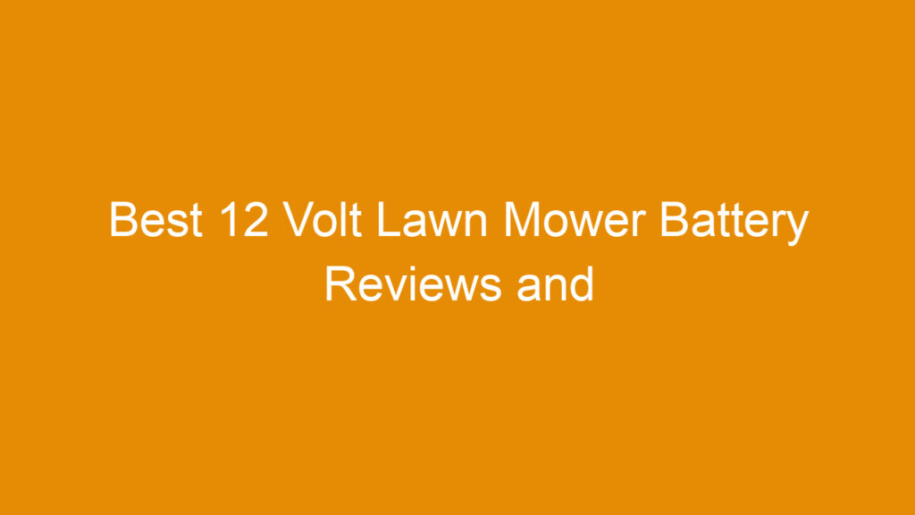 Best 12 Volt Lawn Mower Battery Reviews and Buying Guide 2026