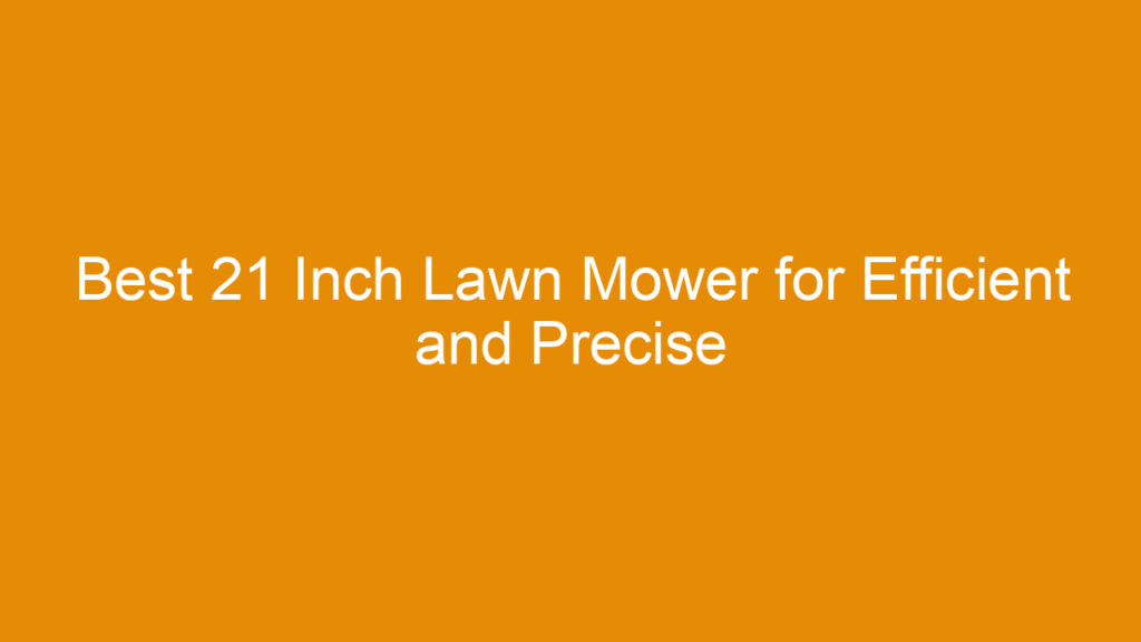 Best 21 Inch Lawn Mower for Efficient and Precise Yard Care