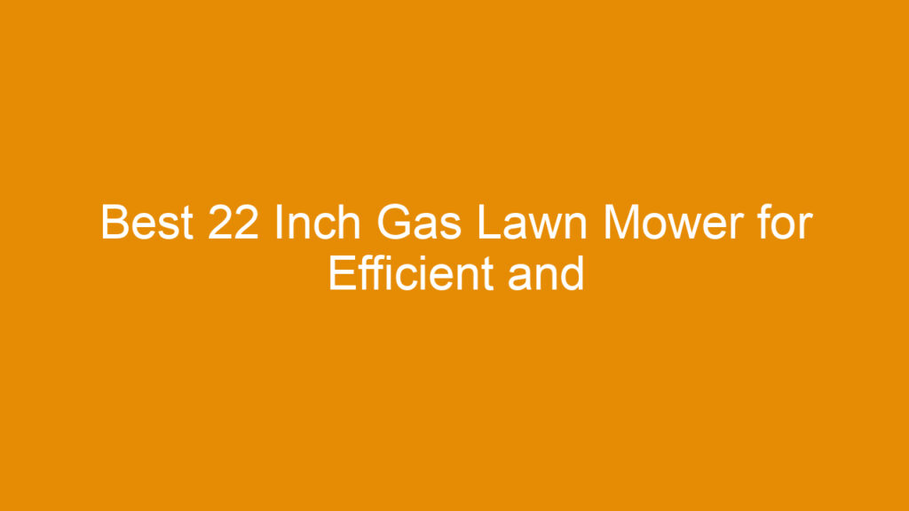 Best 22 Inch Gas Lawn Mower for Efficient and Reliable Yard Maintenance