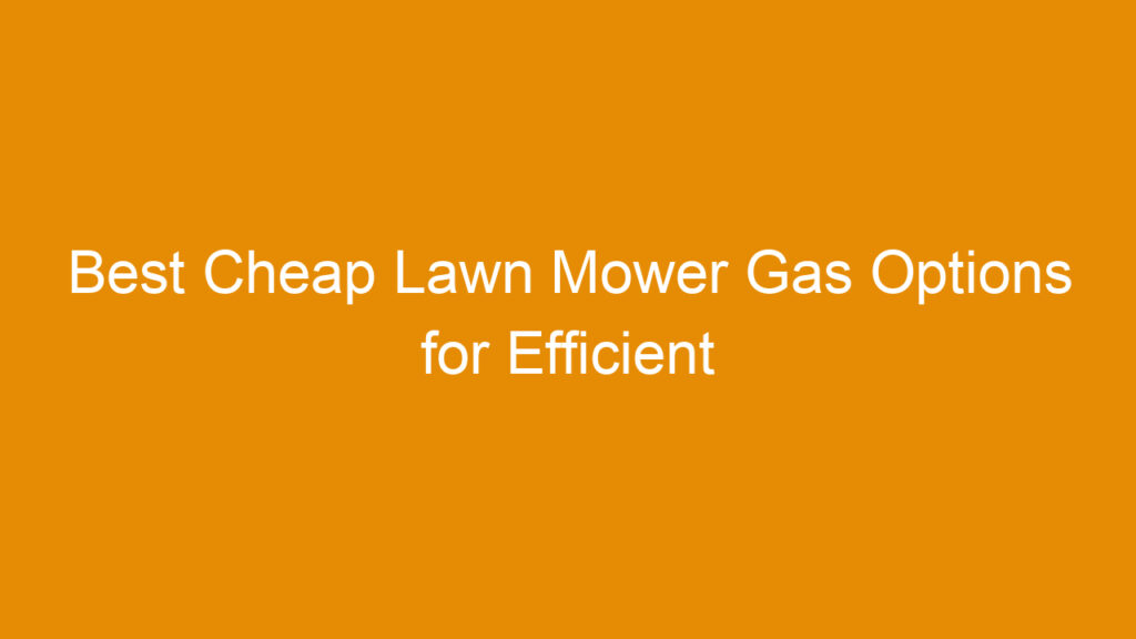 Best Cheap Lawn Mower Gas Options for Efficient Yard Care