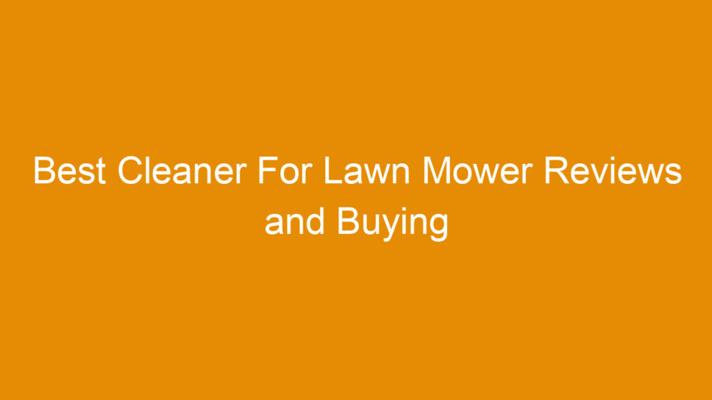 Best Cleaner For Lawn Mower Reviews and Buying Guide 2025