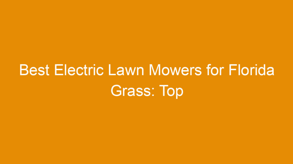 Best Electric Lawn Mowers for Florida Grass: Top Picks for Durability and Performance